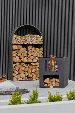 ARCHWAY SCULPTURAL LOG STORAGE NATURAL BLACK H125CM W73CM &pound;449.99