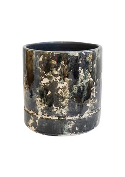 ATLAS REACTIVE GLAZE SMUDGE PLANTER DEEP GREEN H18CM D18.5CM £19.99