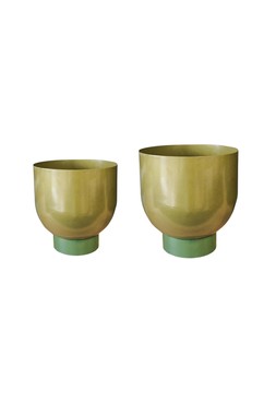 Austin Dual Green Metal Planters Set Of 2 &pound;99.98