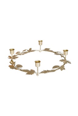 AUTUMN WREATH CANDLEHOLDER CENTREPIECE GOLD £34.99