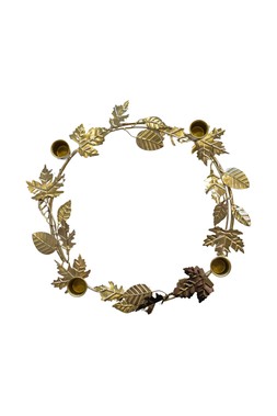 AUTUMN WREATH CANDLEHOLDER CENTREPIECE GOLD £34.99