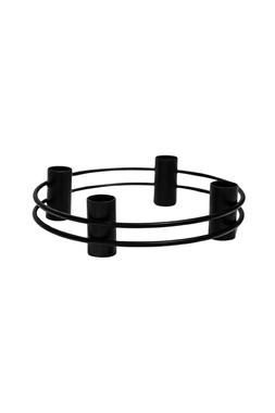 Avery Black Double Ring Candle Holder &pound;19.99