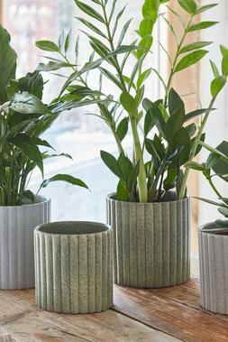 Azalea Stone Ribbed Speckle Green Planter H20cm D20.5cm &pound;22.99