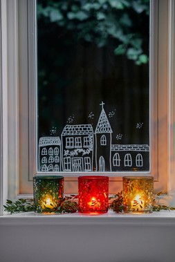 Berry Green Festive Candle Holder H9Cm D10Cm &pound;6.99