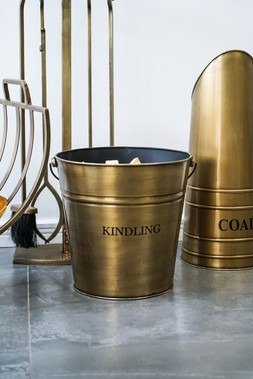 BRASS KINDLING BUCKET 30CM