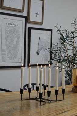Black Circular 8 Pc Candle Holder &pound;39.99