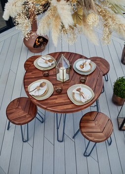 BOROUGH ACACIA WOOD 4 SEATER DINING SET &pound;1299.99