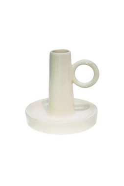 Bowen Dinner Candle Holder With Handle Linen &pound;14.99