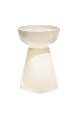 BOWEN PILLAR CANDLE HOLDER LINEN H14CM D9CM £12.99