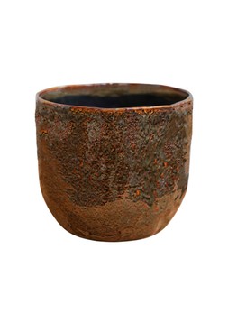 BROOKE RUSTIC GLAZED PLANTER CHOCOLATE H13CM D13.5CM £9.99