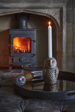 Cast Aluminium Owl Candle Holder Antique Brass &pound;34.99