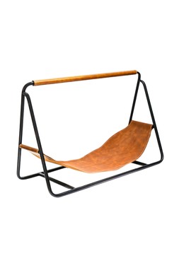 Contemporary Black With Log Holder Hanging Leather &pound;124.99