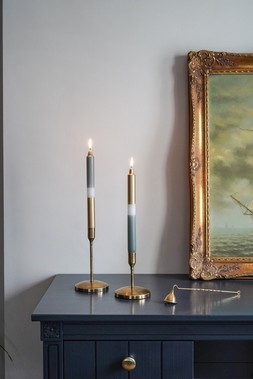 Dipped Gold Ivory Sage Colour Candles Set Of 2 &pound;9.99