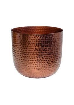 FELIX HAMMERED METAL BRONZE PLANTER H18CM D20.5CM £19.99