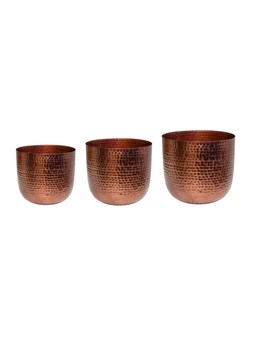 FELIX HAMMERED METAL BRONZE PLANTER SET OF 3 £64.97