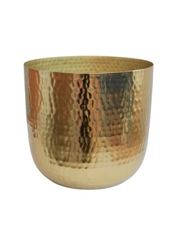 FELIX HAMMERED METAL GOLD PLANTER H23CM D25.5CM £29.99