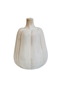 GLAZED PUMPKIN BUD VASE IVORY £12.99