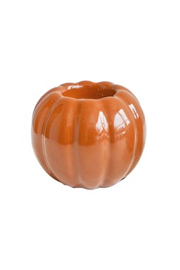 GLAZED PUMPKIN TEALIGHT HOLDER ORANGE H11CM W14CM £12.99