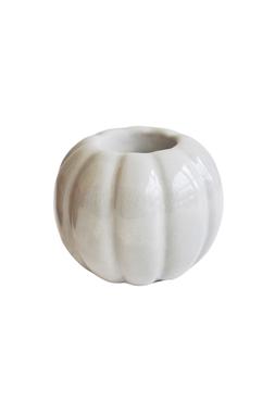 Glazed Pumpkin Tealight Holder White H8cm W10cm &pound;6.99