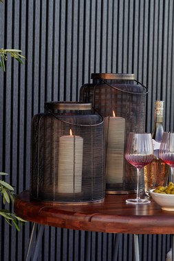 HAMPTON COPPER WOVEN METAL LANTERN H31CM W24CM &pound;59.99 & HAMPTON COPPER WOVEN METAL LANTERN H40CM W24CM &pound;89.99