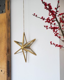 Hanging Antique Brass Mercury Glass Star &pound;37.99 3