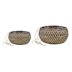 Hanging Seagrass Navy Planter Set Of 2 &pound;35.98