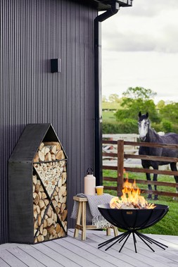 HOUSE SCULPTURAL LOG STORAGE NATURAL BLACK H125CM W70CM &pound;449.99