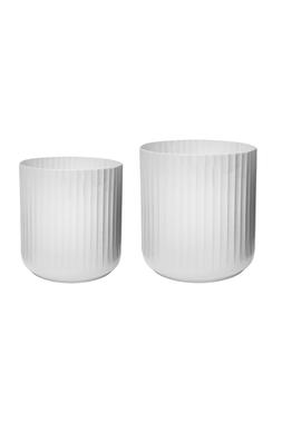 HUDSON WHITE CORRUGATED PLANTER SET OF TWO &pound;109.98