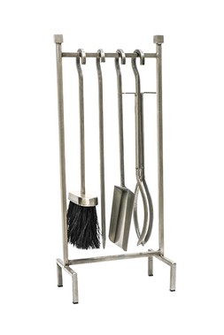 IRON HANGING RACK FIRESIDE COMPANION SET PEWTER £84.99