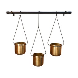 Linear Hanging Planter S81cm Black And Gold (13.5cm Int. Dia) &pound;94.99