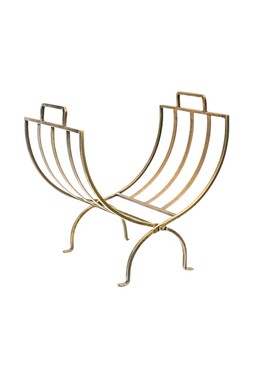 LINEAR LOG BASKET BRASS £124.99