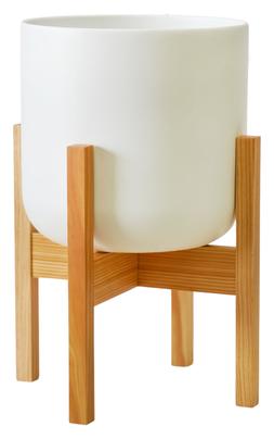 Lisbon Pot And Stand White D20.5cm &pound;39.99, D26cm &pound;49.99