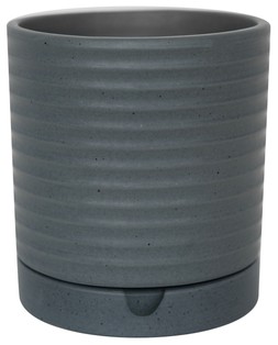 Luna Stoneware Planter & Saucer Grey H15cm D14cm &pound;15.99, H17cm D15cm &pound;19.99, H17cm D15cm &pound;27.99