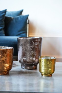 Metallic Bronze Glass Holder H19Cm W15.5Cm &pound;39.99