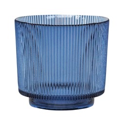 Navy Ribbed Glass Holder &pound;9.99