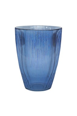 Navy Ribbed Tall Vase H24.5cm W18cm £24.99