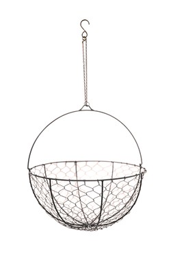 OUTDOOR HANGING WIRED NETTED BASKET H40CM D40CM