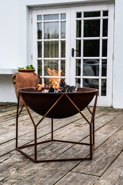 OUTDOOR BUCKINGHAM FIRE PIT RUST H51CM W70CM &pound;299.99