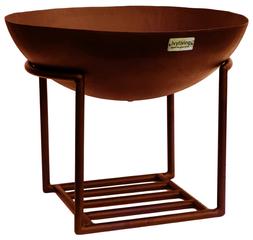 OUTDOOR CAST IRON FIRE PIT ON STAND IN RUST IRON H45CM W56CM &pound;239.99