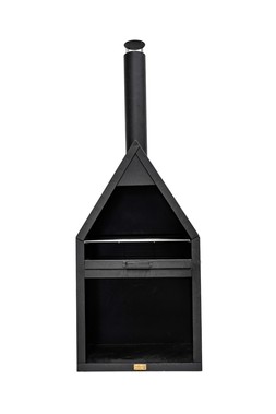 OUTDOOR HENLEY FIREPLACE BLACK (available in rust) WITH GRILL IRON H168CM W61CM &pound;499.99 (OHFBG171)