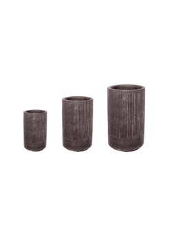 OUTDOOR HIDCOTE BLACK TERRACOTTA VASE PLANTER SET OF 3 &pound;209.97 (OHTBTVSET3)