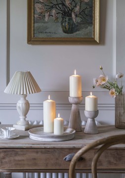Padstow White Wash Wooden Candle Tray D28cm &pound;29.99 1