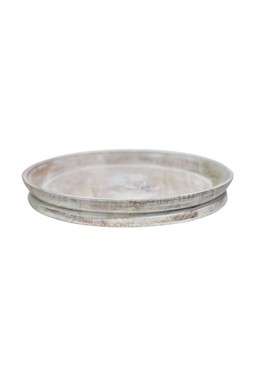 Padstow White Wash Wooden Candle Tray D28cm &pound;29.99