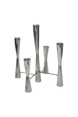 Parker 5 Piece Silver Candle Centrepiece H30cm W27.5cm £59.99