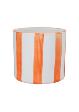 PAROS ORANGE PAINTED STRIPE PLANTER H14CM D15CM £14.99