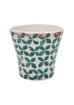 PORTO GREEN TIL TAPERED PLANTER H17.5CM D19CM £24.99