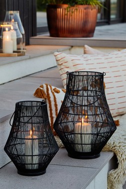 PORTOFINO CURVE WIREWORK LANTERN H30CM W23CM &pound;49.99 & PORTOFINO CURVE WIREWORK LANTERN H40CM W31CM &pound;79.99
