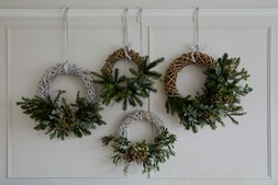 Rattan Wreath White Diam 40Cm &pound;34.99