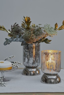 Regency Metallic Tiered Vase Silver H23.5Cm D15Cm &pound;39.99 2