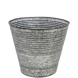 RIBBED GALVANISED PLANTER 37CM &pound;34.99